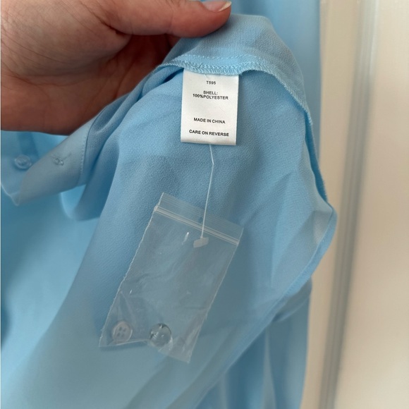 Alexia Admor NWT Womens 6 Zayn Blouson Sleeve Sheer Blouse Halogen Blue - Picture 10 of 11